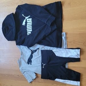 3 for $10 Puma - Kids Sweatshirt, Shirt & Spandex Shorts - Size M